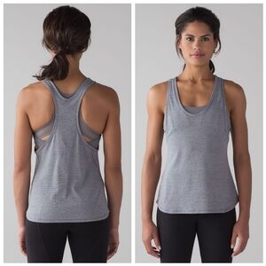Lululemon Glide and Stride Tank Sheer Luon Pebble Jacquard V2 Arctic Grey Ice